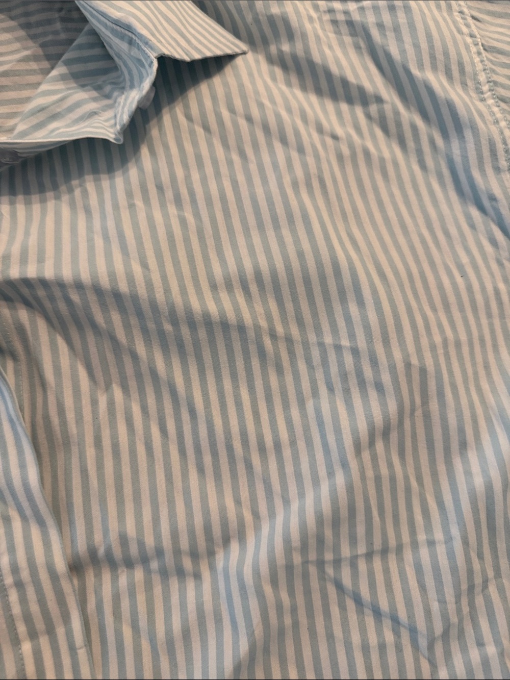 Daily Drills Light Blue and White Striped Shirt with Logo Patch - Picture 2 of 3